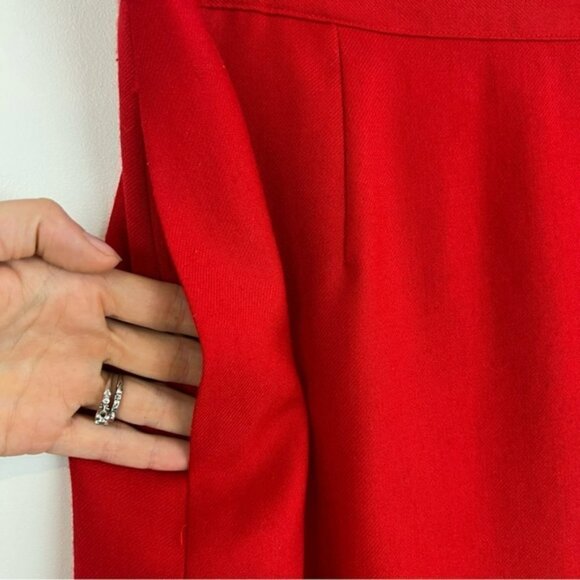 Vintage King Street 70s 80s 100% wool Mini Skirt Red, Size 12 with Pockets - Picture 4 of 13